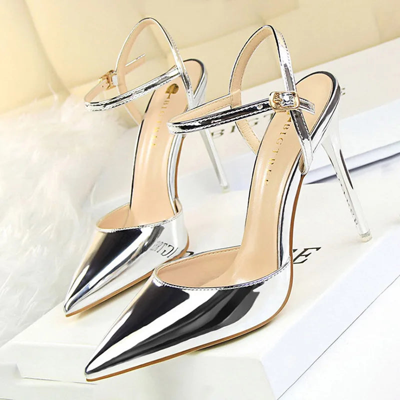 Patent Stiletto Evening Pumps
