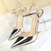 Patent Stiletto Evening Pumps