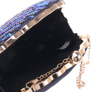 Embroidered Shell Sequin Clutch