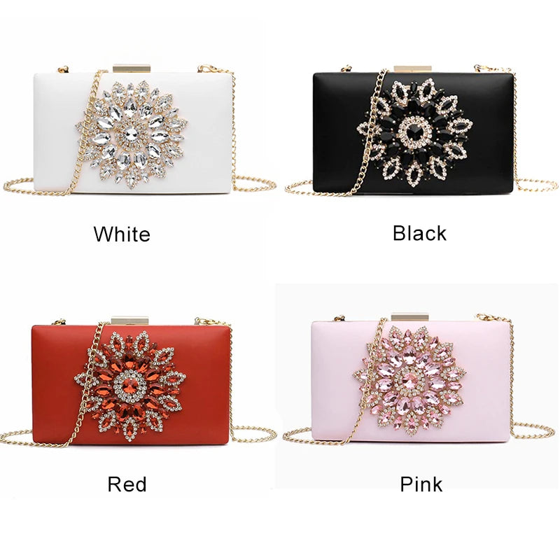 White Bridal Crystal Clutch