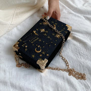 Embroidered Geometric Box Clutch