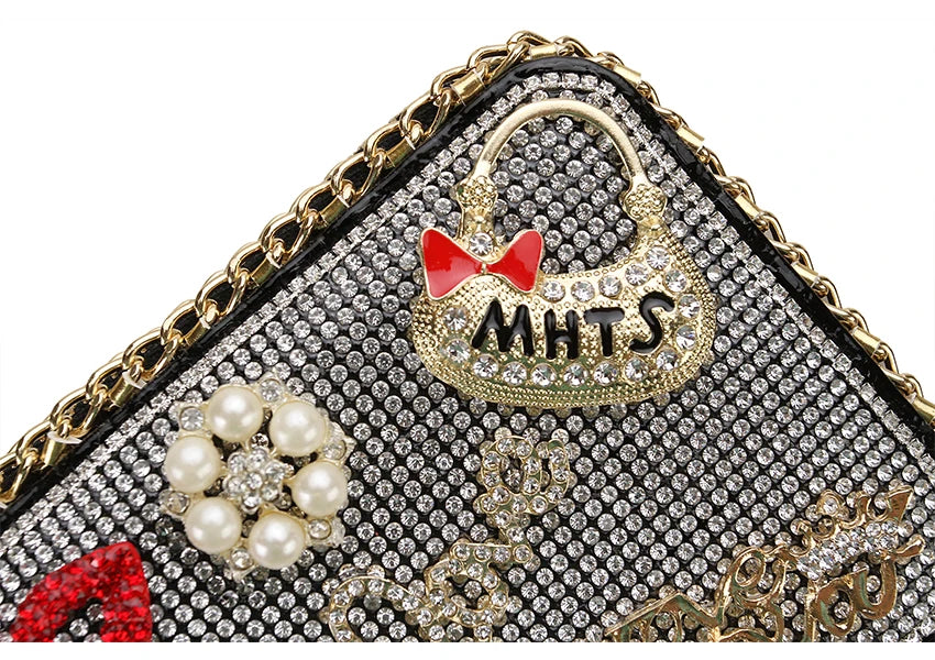 Diamond Flower Clutch Wallet