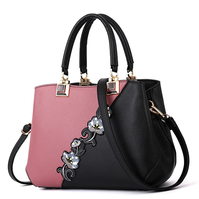 Floral Embroidered Frame Bag