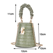 Crocodile Texture Bucket Bag