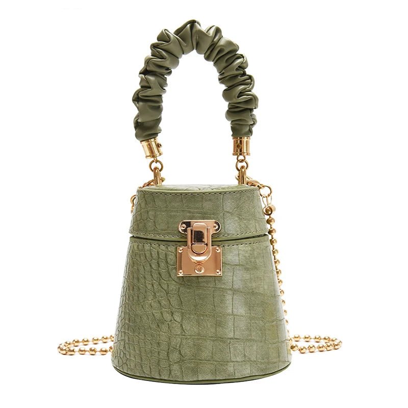 Crocodile Texture Bucket Bag