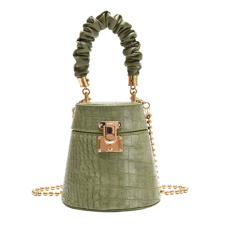 Crocodile Texture Bucket Bag