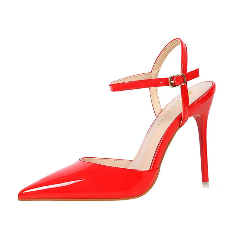 Patent Stiletto Evening Pumps