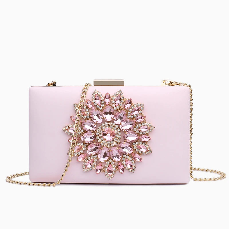 White Bridal Crystal Clutch