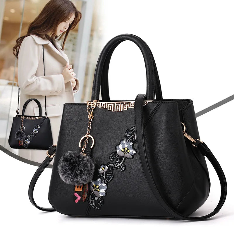 Floral Embroidered Frame Bag