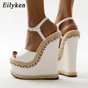 White Platform Wedge Sandals