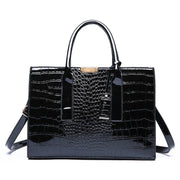 Crocodile Patent Satchel Bag