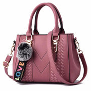 Fur Accent Satchel Bag