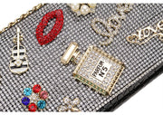 Diamond Flower Clutch Wallet