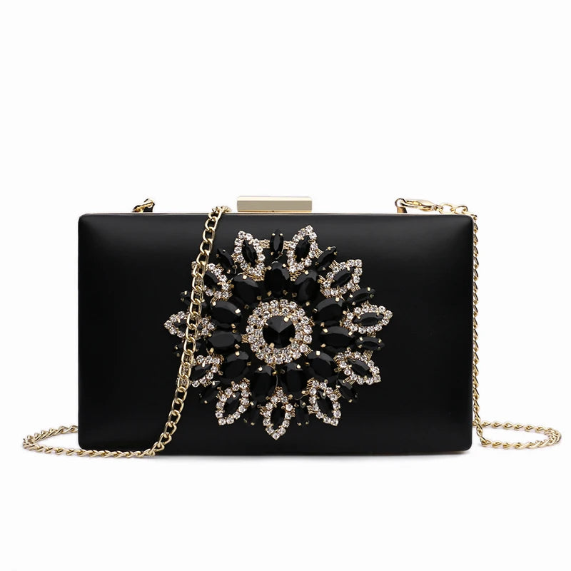 White Bridal Crystal Clutch