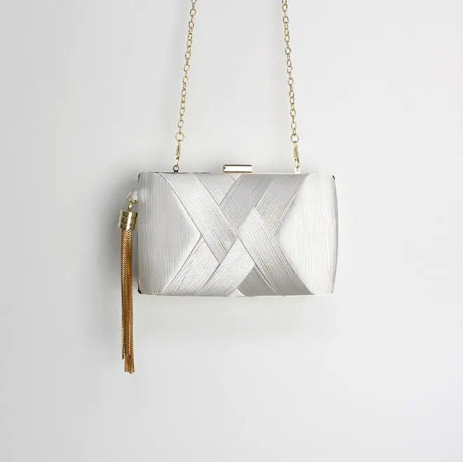 Metal Tassel Chain Clutch