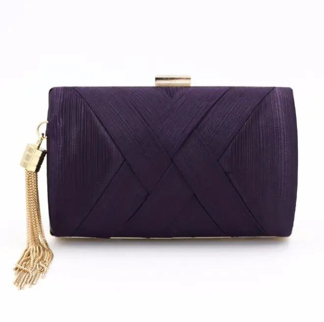 Metal Tassel Chain Clutch