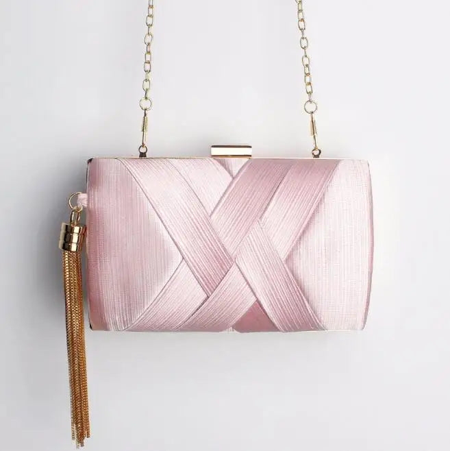 Metal Tassel Chain Clutch