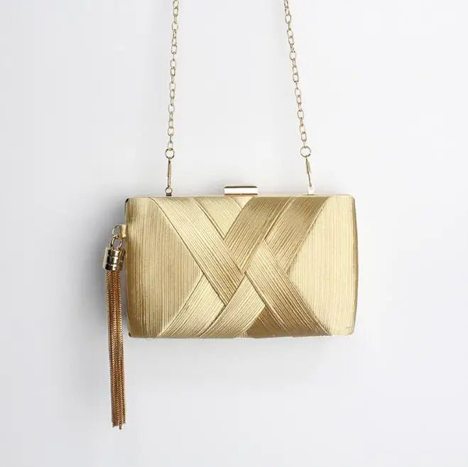 Metal Tassel Chain Clutch