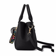 Fur Accent Satchel Bag