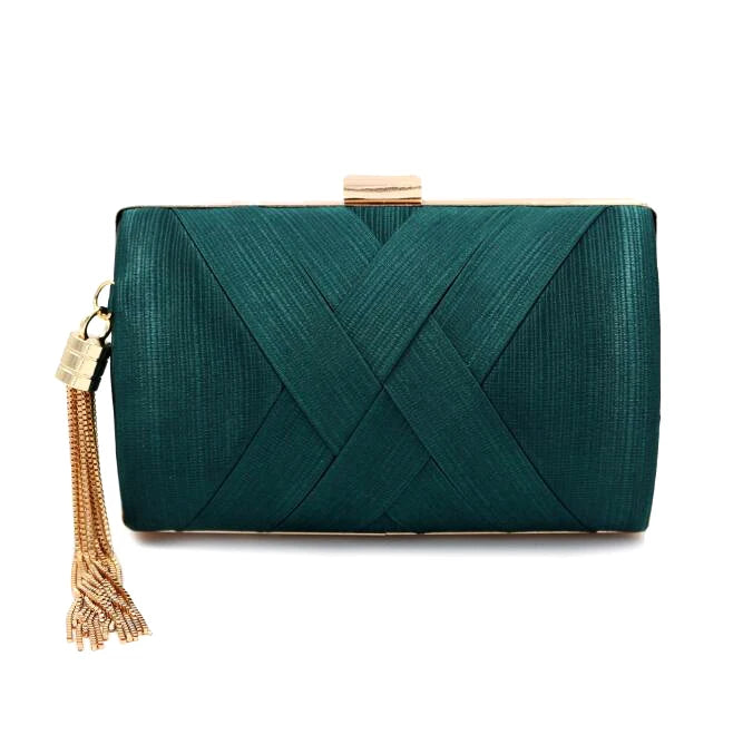 Metal Tassel Chain Clutch