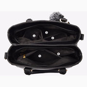 Fur Accent Satchel Bag