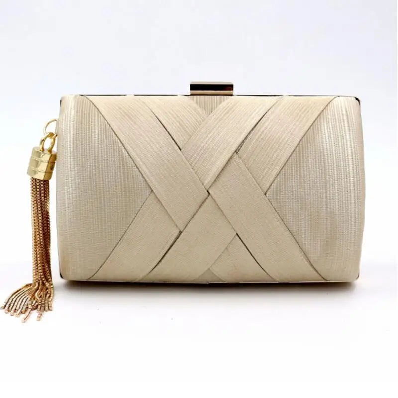 Metal Tassel Chain Clutch