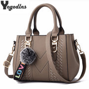 Fur Accent Satchel Bag