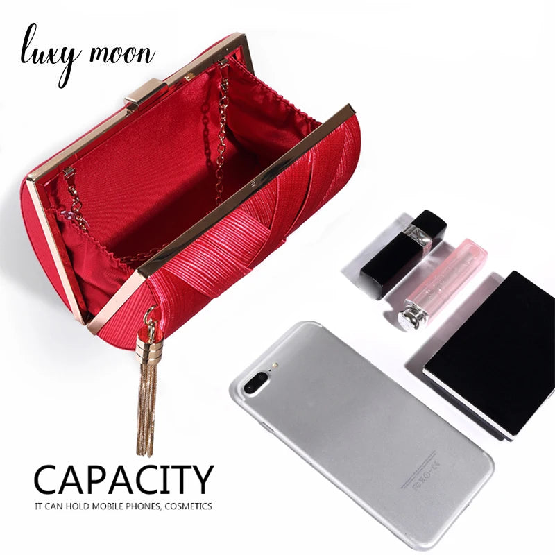 Metal Tassel Chain Clutch