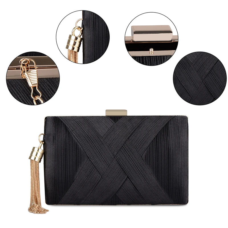 Metal Tassel Chain Clutch