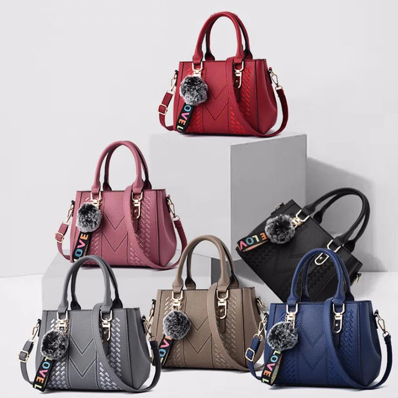 Fur Accent Satchel Bag
