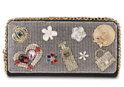 Diamond Flower Clutch Wallet