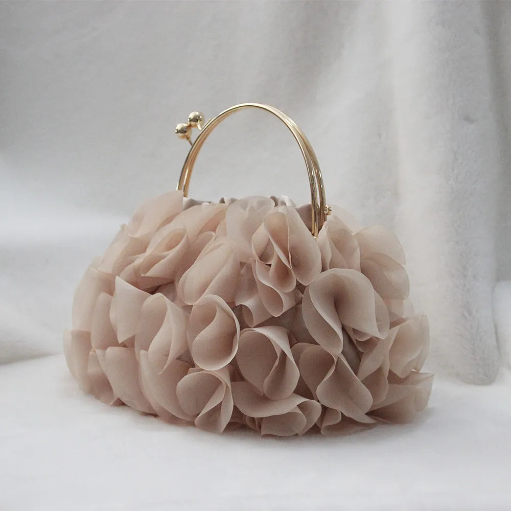 Champagne Floral Sequin Clutch