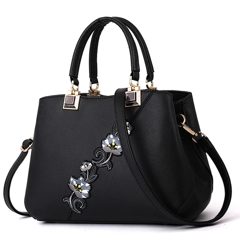 Floral Embroidered Frame Bag