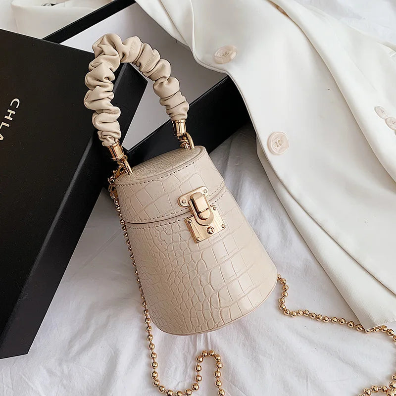 Crocodile Texture Bucket Bag