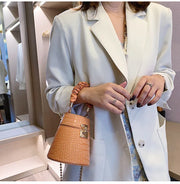 Crocodile Texture Bucket Bag