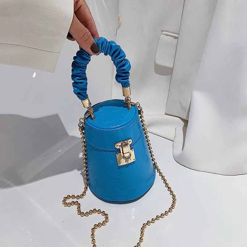 Crocodile Texture Bucket Bag