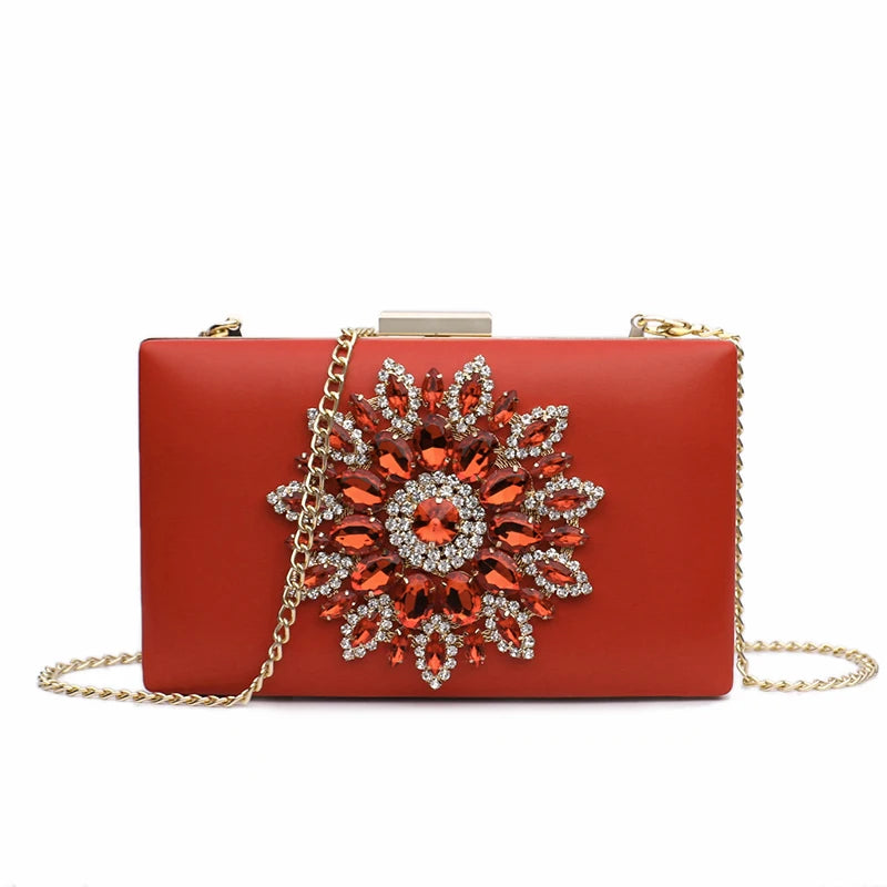 White Bridal Crystal Clutch