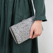 Diamond Sequin Chain Clutch