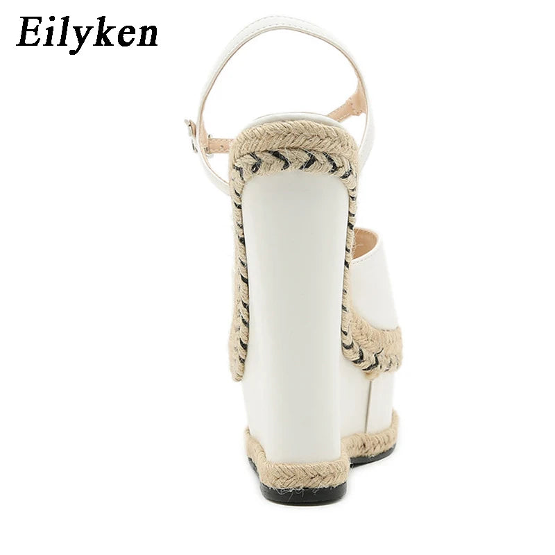 White Platform Wedge Sandals