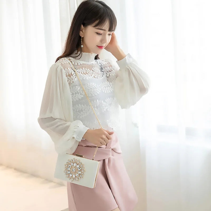 White Bridal Crystal Clutch