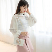 White Bridal Crystal Clutch