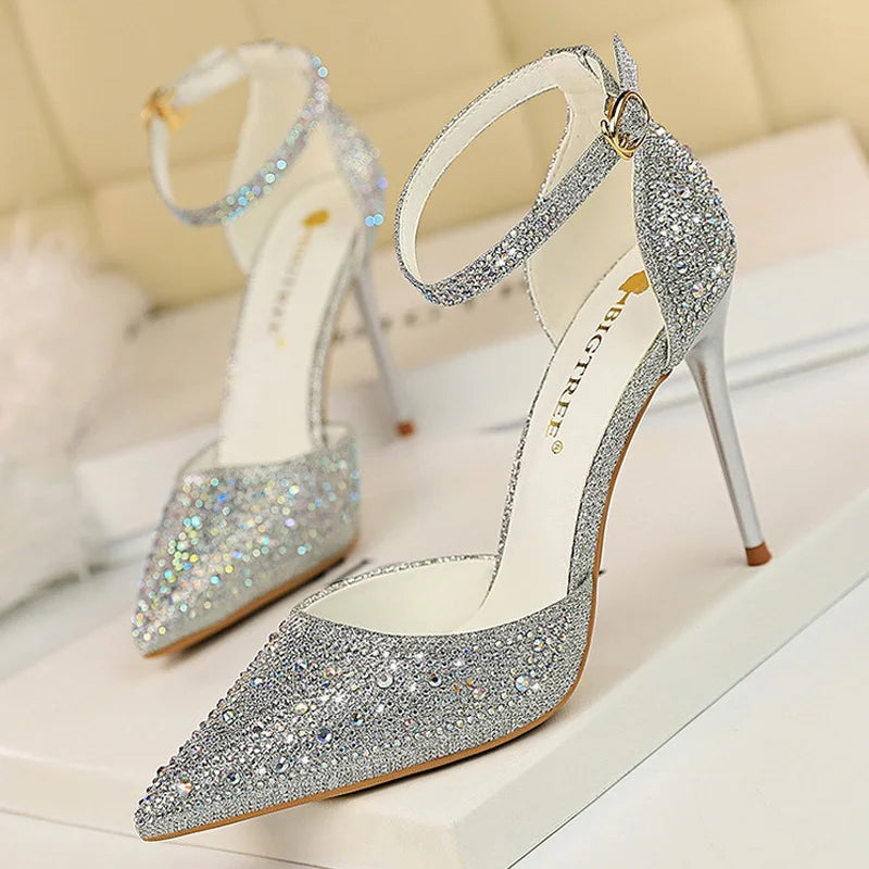 Rhinestone Stiletto Wedding Sandals