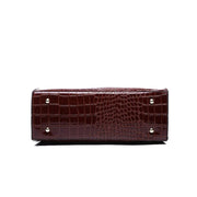 Crocodile Patent Satchel Bag