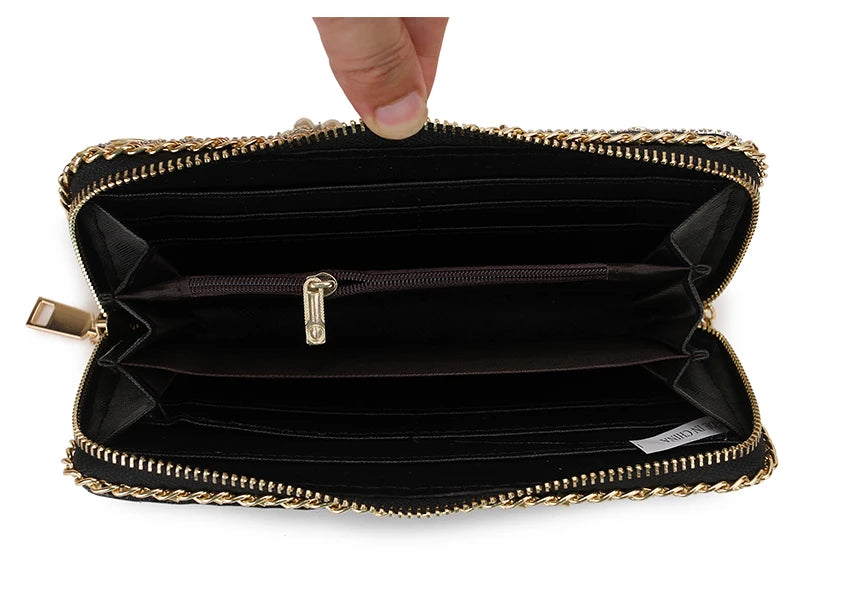 Diamond Flower Clutch Wallet