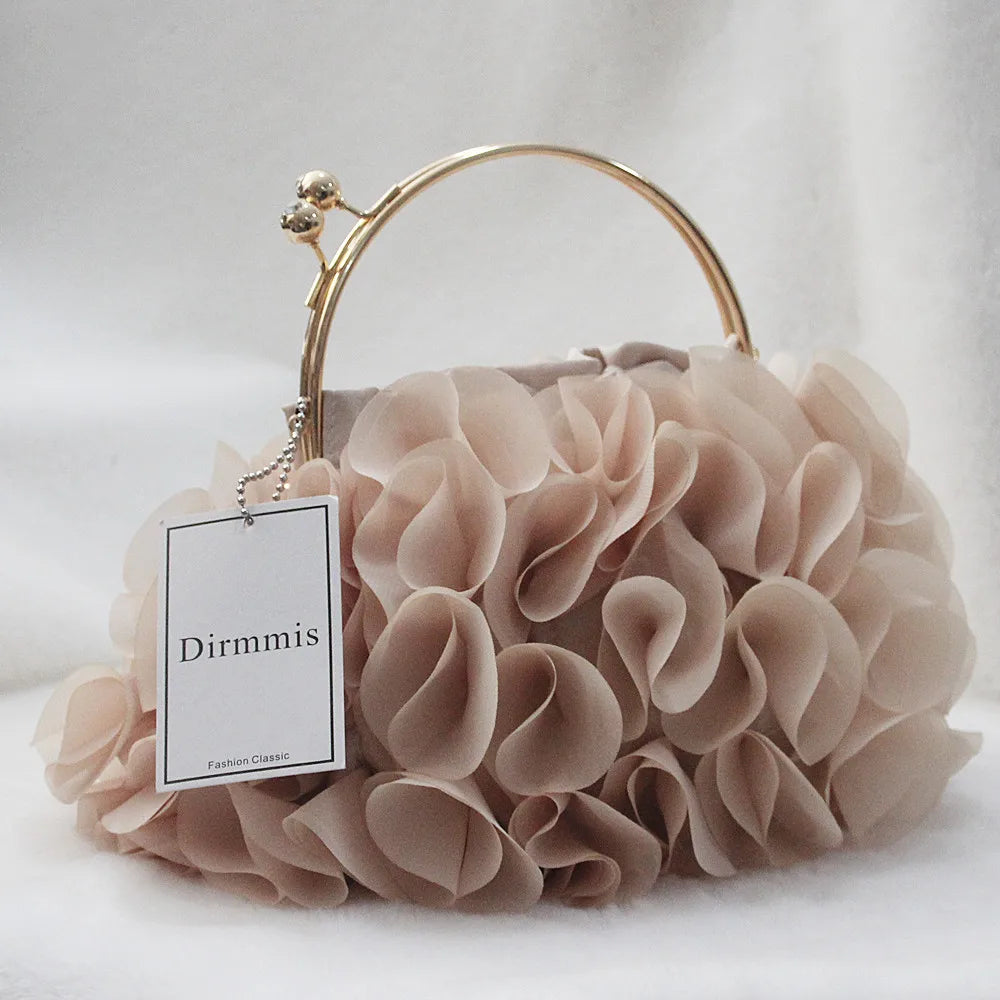 Champagne Floral Sequin Clutch