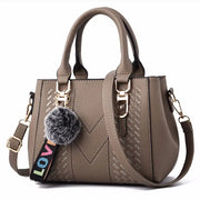 Fur Accent Satchel Bag
