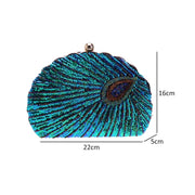 Embroidered Shell Sequin Clutch