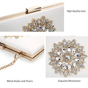 White Bridal Crystal Clutch
