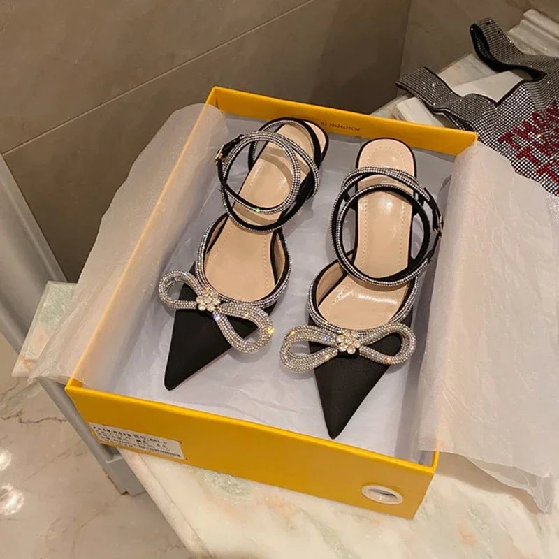 Crystal Butterfly Pointed Pumps