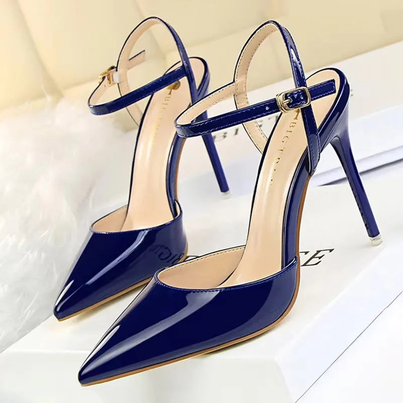 Patent Stiletto Evening Pumps